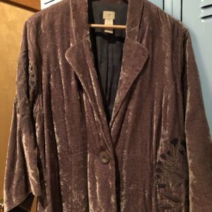 JJill velvet embroidered jacket
